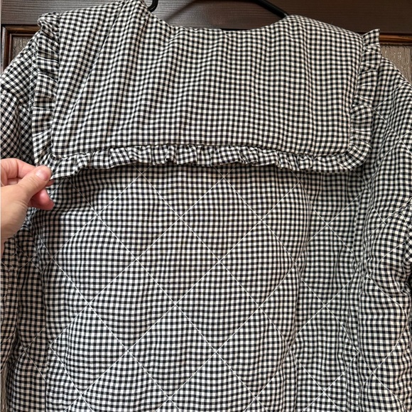 Anthropologie Black and White Gingham Puffer Jacket - Picture 5 of 5